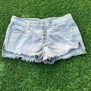 FREE PEOPLE Gray Boho Style Festival Raw Hem Shorts size 24